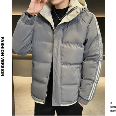 Wintrax - Langer Wintermantel Herren Daunenmantel Mit Kapuze Gefüttert