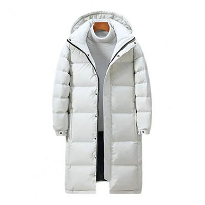 Herrtol - Langer Wintermantel Herren – Ultraleichter Daunenparka mit Kapuze