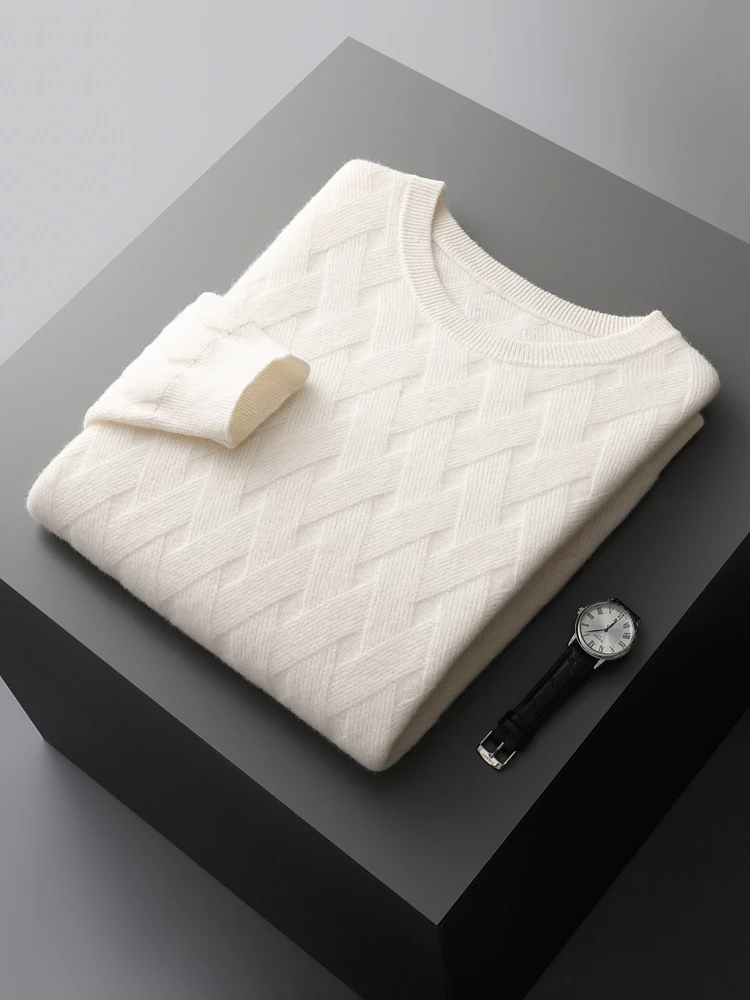 Pulwoll - Wollpullover Herren – Klassischer Strickpullover mit V-Ausschnitt