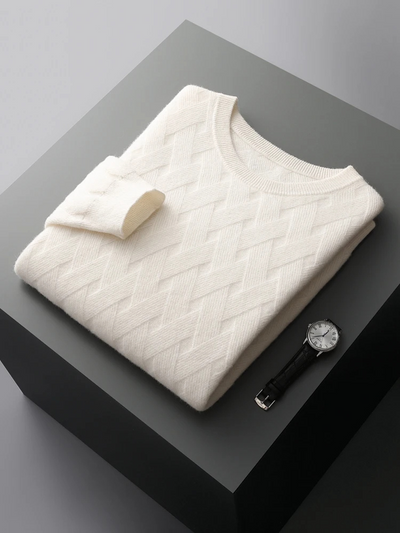 Pulwoll - Wollpullover Herren – Klassischer Strickpullover mit V-Ausschnitt