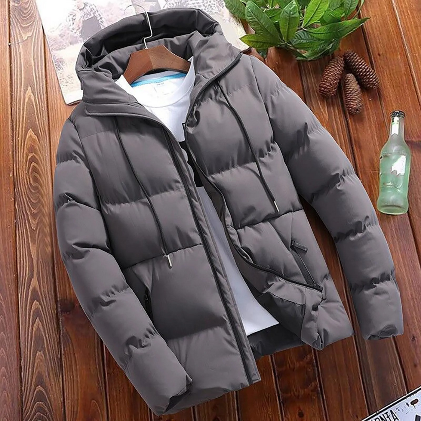 Jackend - Pufferjacke Herren Mit Fleecefutter Warm Gefüttert Winterjacke