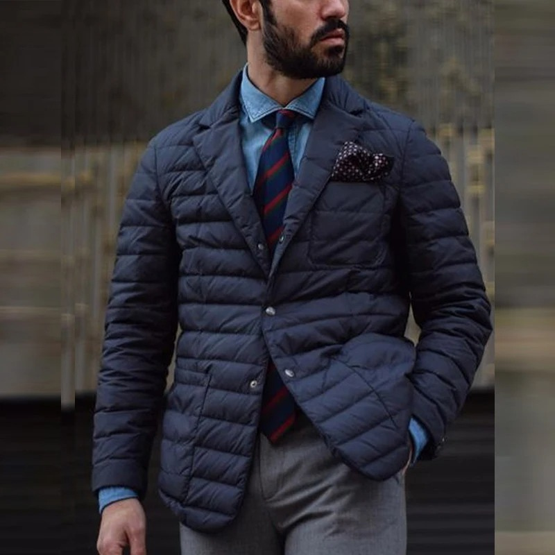 Grovtor - Gewattierte Jacke Herren mit Knopfleiste und eleganter Steppoptik