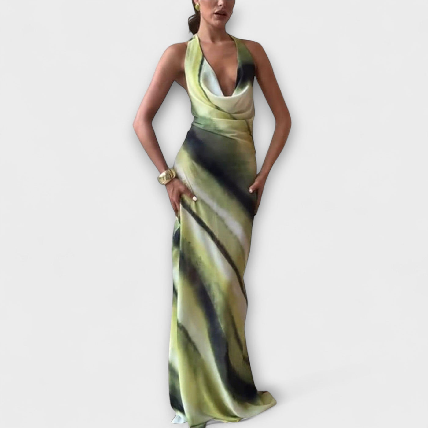 Klassisches Maxikleid mit Tie-Dye Gradient