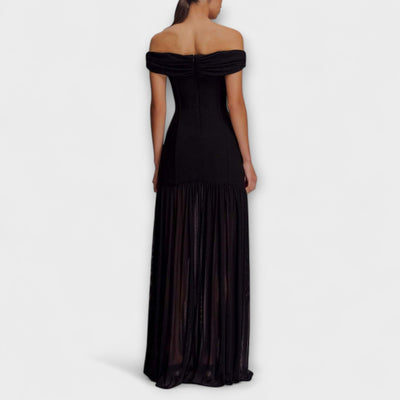 Maelie - Schickes trägerloses Bodycon-Maxikleid mit floralen Verzierungen