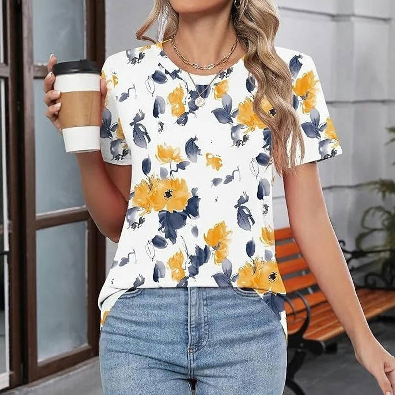 Khalil | Vintage-T-Shirt Mit Blumendruck