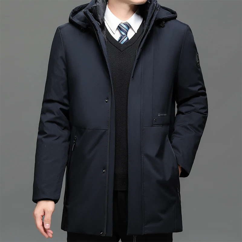 Mantrol - Langer Wintermantel Herren – Wasserabweisender Parka mit Kapuze