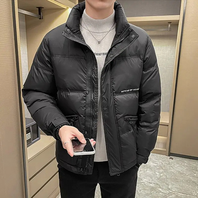 Grauarm - Daunenjacke Herren Lang Warm Gefüttert Wintermantel Mit Kapuze