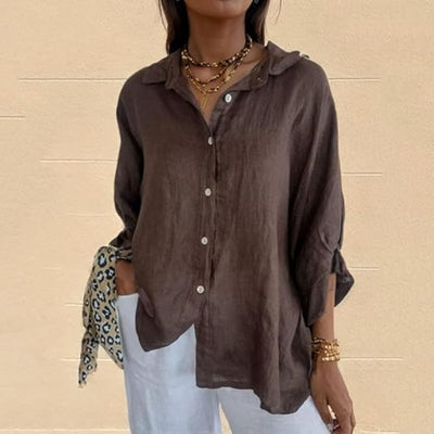 Damen Sommer Button Down Hemd | Langarm