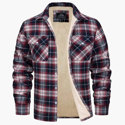 Fleecegefütterte Karo Jacke für Herren