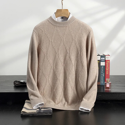 Starkor - Wollpullover Herren – Klassischer Pullover mit dezentem Muster