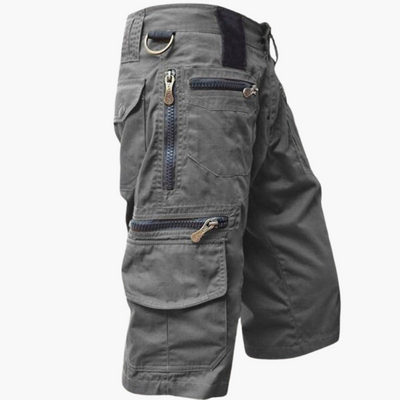 Herren knielange Cargo-Shorts mit mehreren Taschen und Gürtelschlaufen
