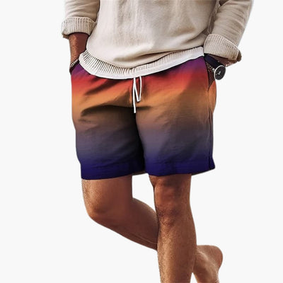 Herren Sommer Shorts mit Kordelzug und Farbverlauf