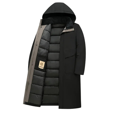 Bergtor - Langer Wintermantel Herren Winterjacke Mit Fleecefutter Kapuze