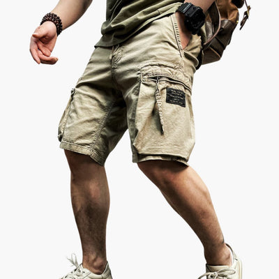 Herren Sommer Cargoshorts mit Reißverschlusstaschen und Kordelzug