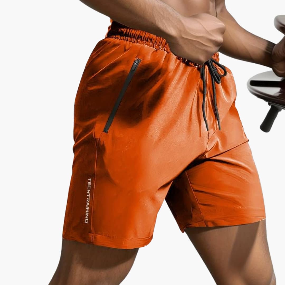 Herren-Trainingsshorts mit Reißverschlusstaschen und Kordelzug