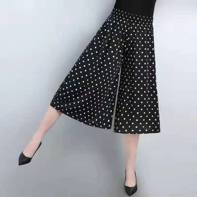 Paris | Damenhosen mit hohem Bund, plissiertem Chiffon und weiten Beinen