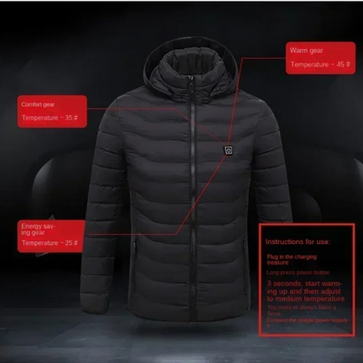 Grafton - Gewattierte Jacke Herren mit Kapuze und Reißverschluss für kalte Tage