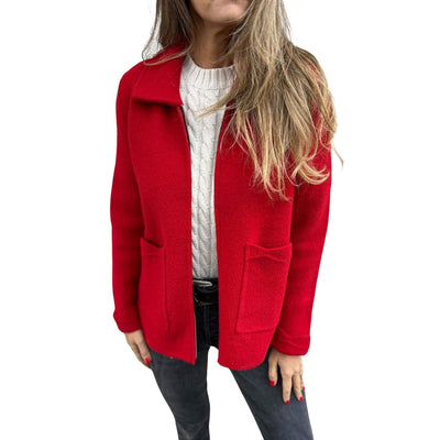 Jacke mit Reißverschluss aus Wolle für Frauen