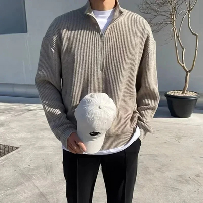 Pullzip - Lässiger Pullover mit Reißverschluss Herren – Atmungsaktiv & Modern