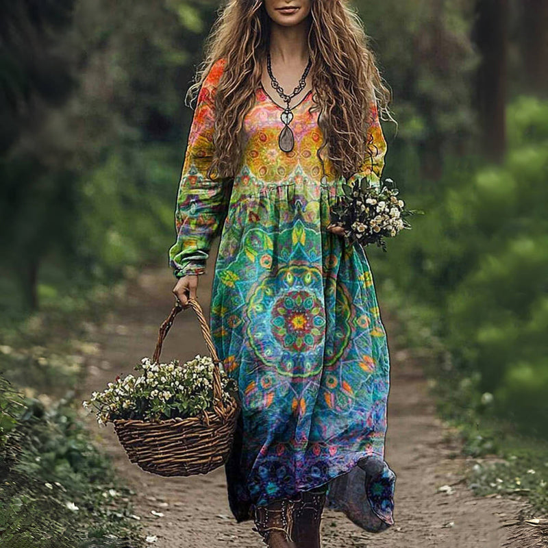 Polly – Vintage Kleid mit Ethno-Print