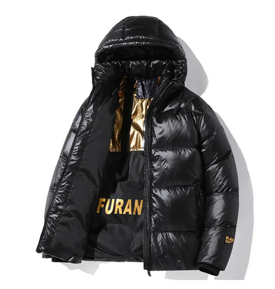 Jackfed - Daunenjacke Herren Glänzend Warm Gefüttert Mit Kapuze Winterjacke