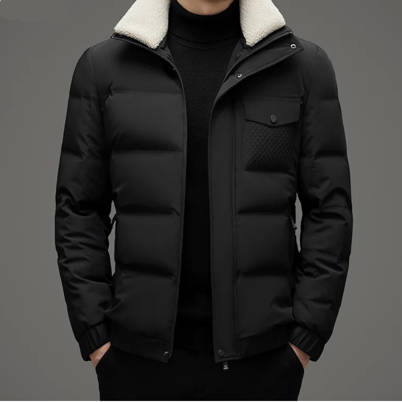 Sturmdk - Daunenjacke Herren Warm Gefüttert Winterjacke Mit Kapuze und Taschen