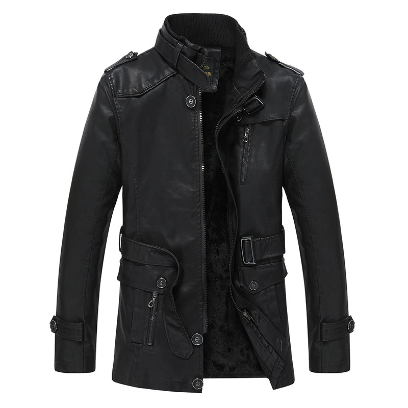 Nordrev - Lederjacke Herren mit Futter, Warme Winterjacke aus Echtleder