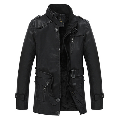 Nordrev - Lederjacke Herren mit Futter, Warme Winterjacke aus Echtleder