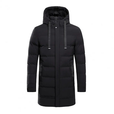 Mantrox - Langer Wintermantel Herren Winddicht Wasserdicht Winterjacke Mit Kapuze
