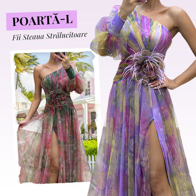 💜【Slimming Wizard】Rochie mirage cu blocuri de culori✨