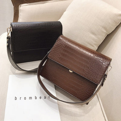 Crossbody Tasche Damen Croco Look – Vegan Leder & Elegant