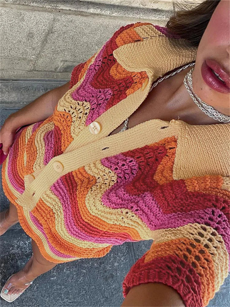 Maja- Strikket stil Mesh Set