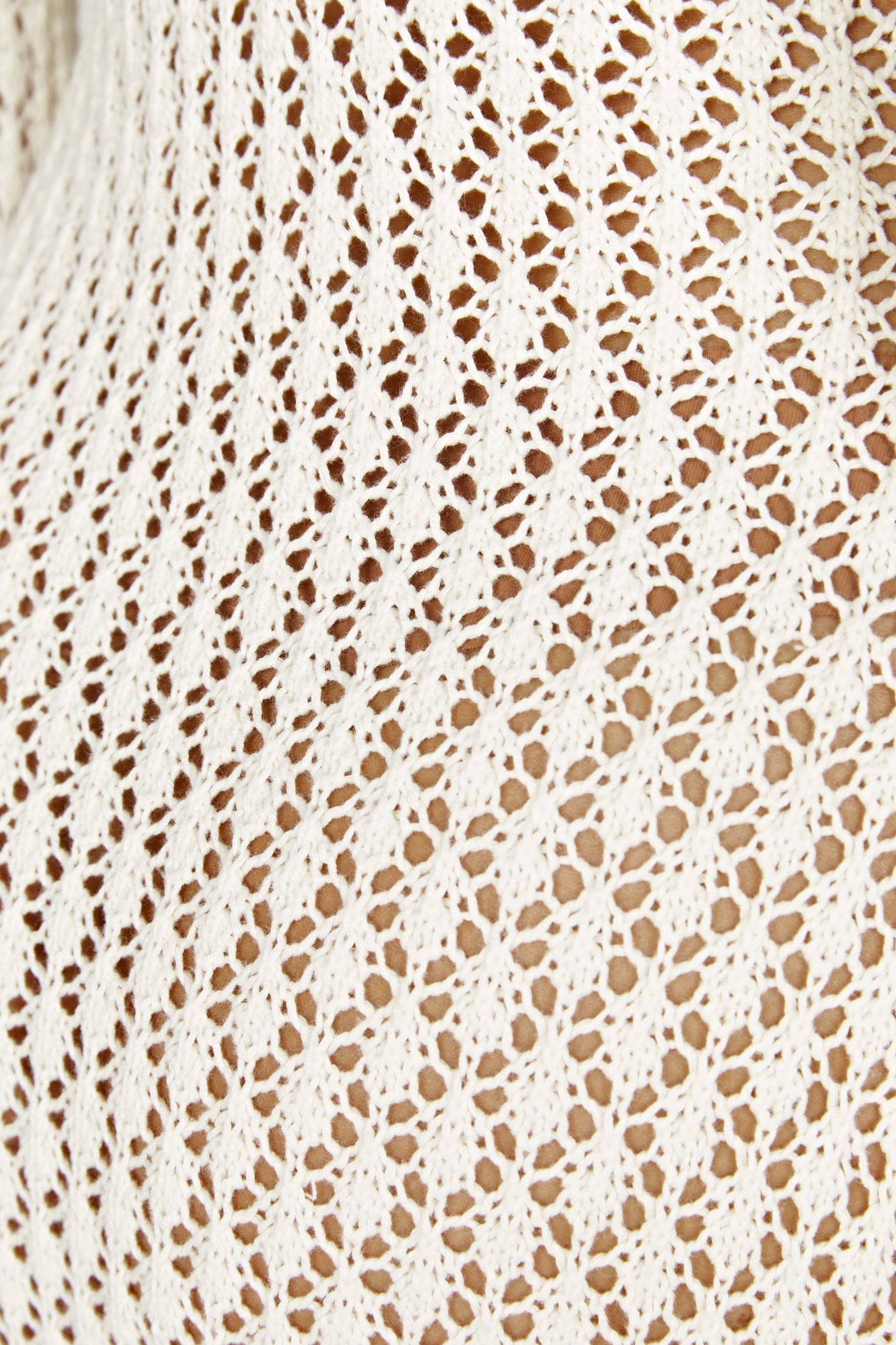 Hanna -  Weißer lang gestrickter Überwurf