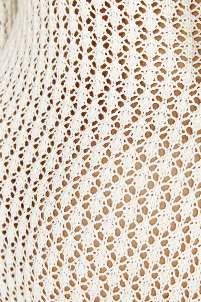 Hanna -  Weißer lang gestrickter Überwurf