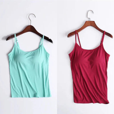 Kirstin | 🔥Letzte Tage des Angebots 🔥- Kauf 1 und erhalte 1 gratis🔥Lockeres Leinen-Top mit integriertem BH