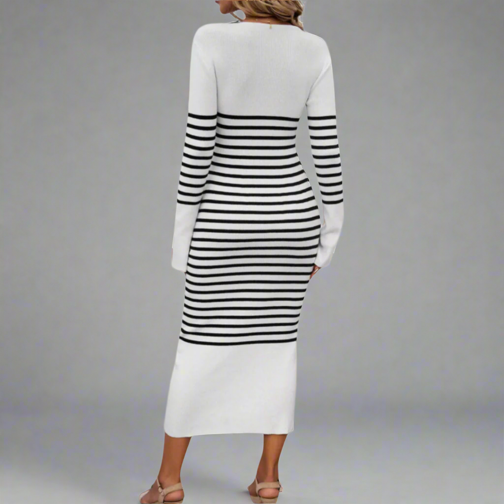 Johanna | Premium Strickkleid mit schmeichelndem V-Ausschnitt