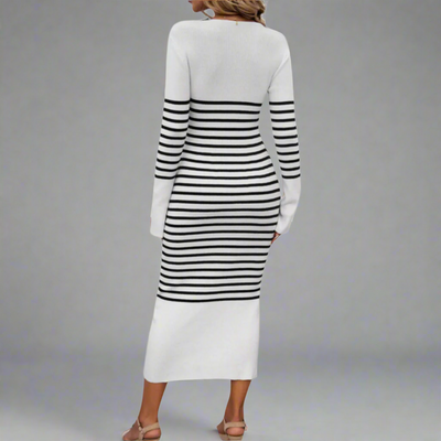 Johanna | Premium Strickkleid mit schmeichelndem V-Ausschnitt