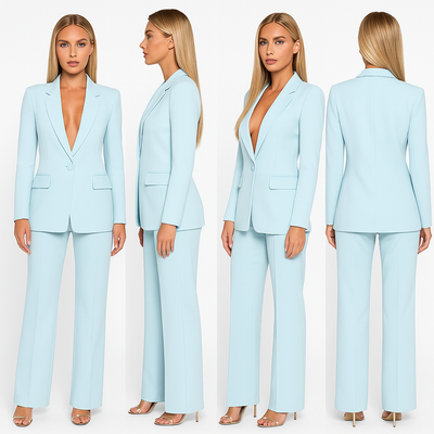 Elegantes Damen Zweiteiler Blazer-Set – Maßgeschneiderte Passform, Vielseitige Farben