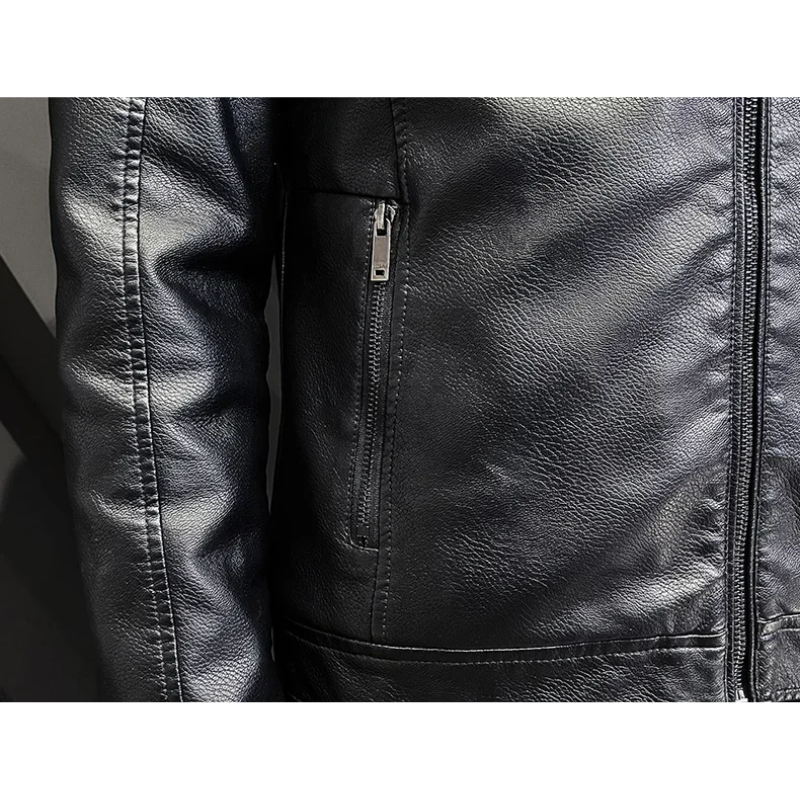 Valgrim - Lederjacke Herren, Stilvolle Jacke mit Kapuze und Reißverschlusstaschen