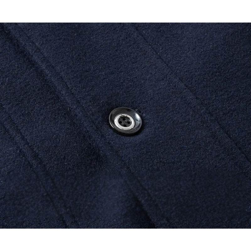 Warmlux - Langer Mantel Herren Modischer Wollmantel Mit Stehkragen und Taschen