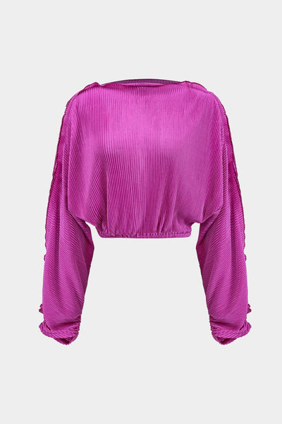 Kendall | Elegantes Plissee-Zweiteiler-Set mit Crop-Top & Weithose