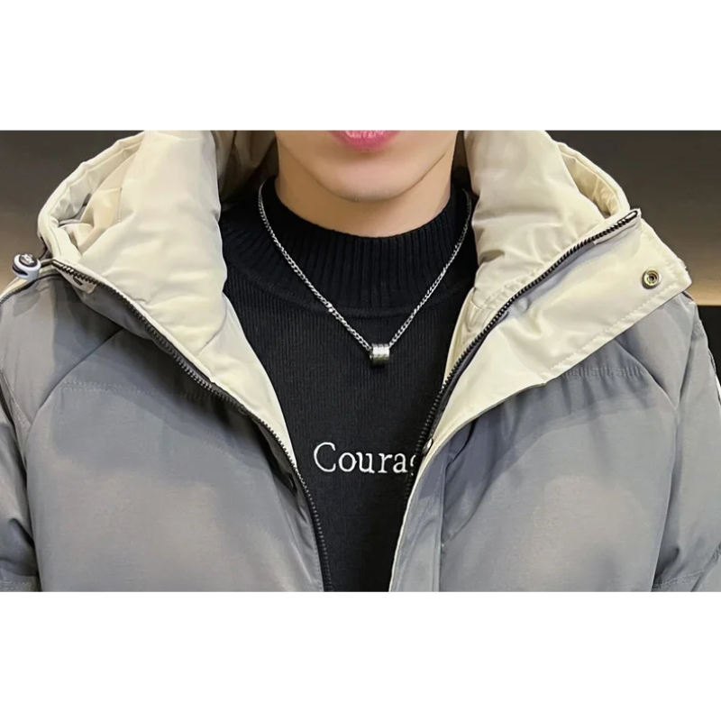 Wintrax - Langer Wintermantel Herren Daunenmantel Mit Kapuze Gefüttert