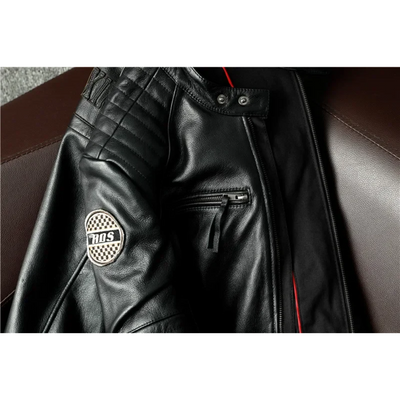 Luxhern - Lederjacke Herren mit Kapuze, Camouflage Bikerjacke