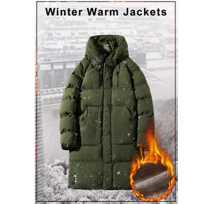 Wetterl - Langer Wintermantel Herren Wasserdicht Winddicht Mit Kapuze Gefüttert