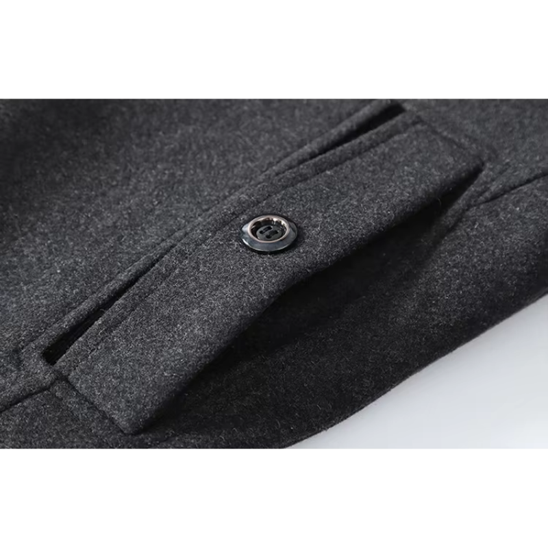 Nordalt - Langer Mantel Herren Warm Gefüttert Mit Stehkragen Winterjacke