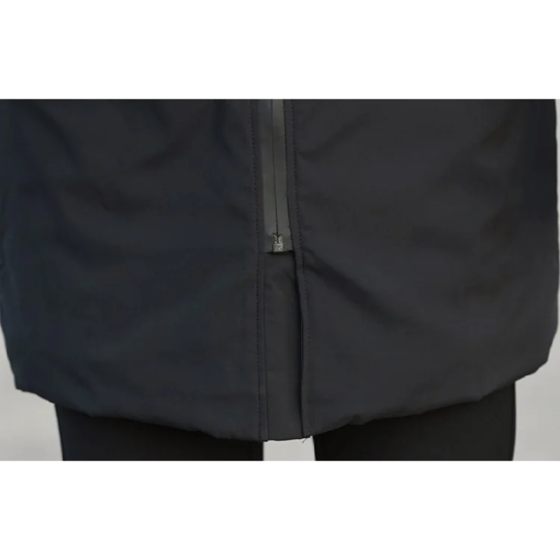 Polstox - Langer Wintermantel Herren – Leichter Steppmantel mit Kapuze und Futter