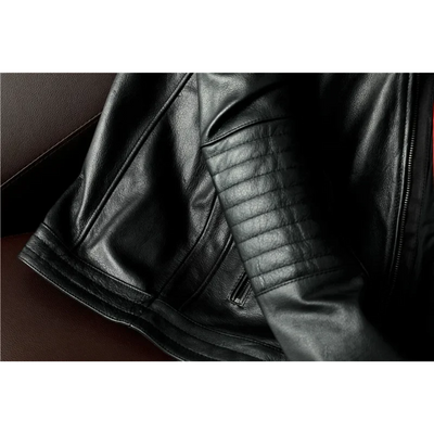 Luxhern - Lederjacke Herren mit Kapuze, Camouflage Bikerjacke