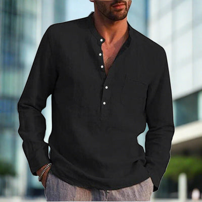 Elegantes Leinenhemd für Herren mit Brusttasche – Cecilio