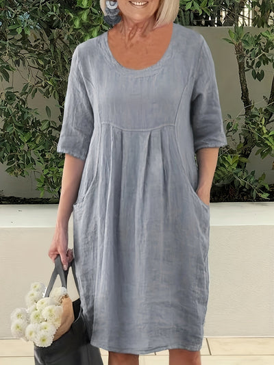 Elegantes Leinenkleid mit Empire-Taille –Sophia