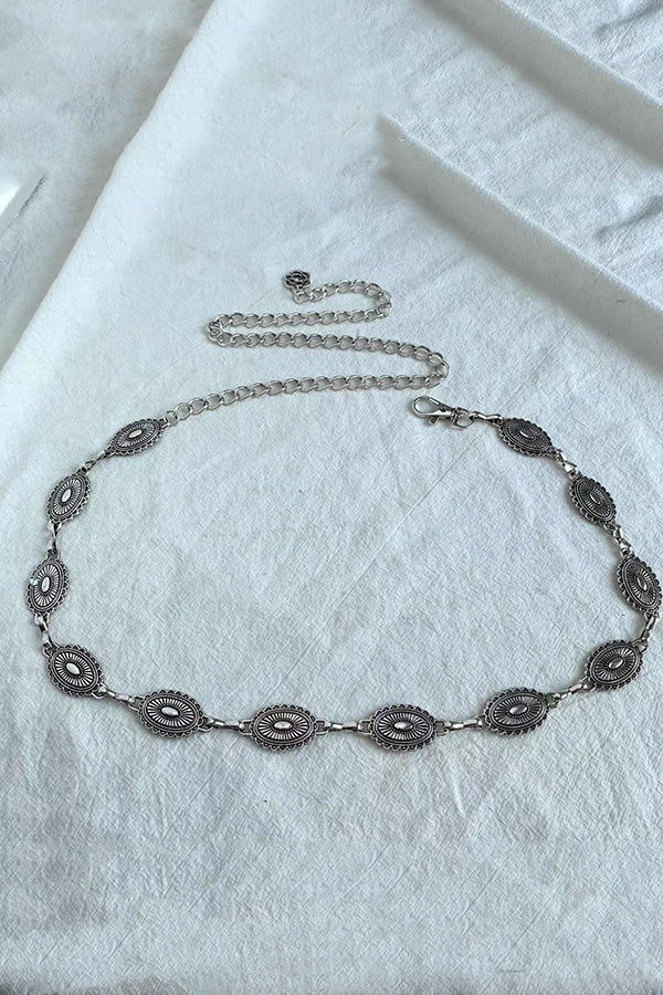 Raegan Retro Geometric Taillenkette – Verstellbare Metallkette Für Elegante Silhouetten